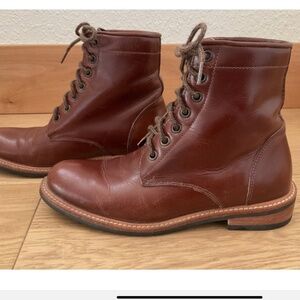 Nisolo Amalia brandy red brown leather boot